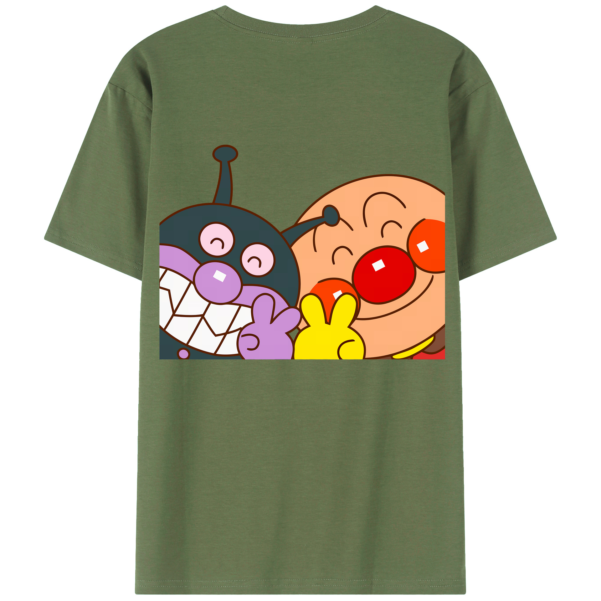 （画像用） アンパンマン Anpanman 綿100％ メンズ半袖Tシャツ（バックプリント） 通気性